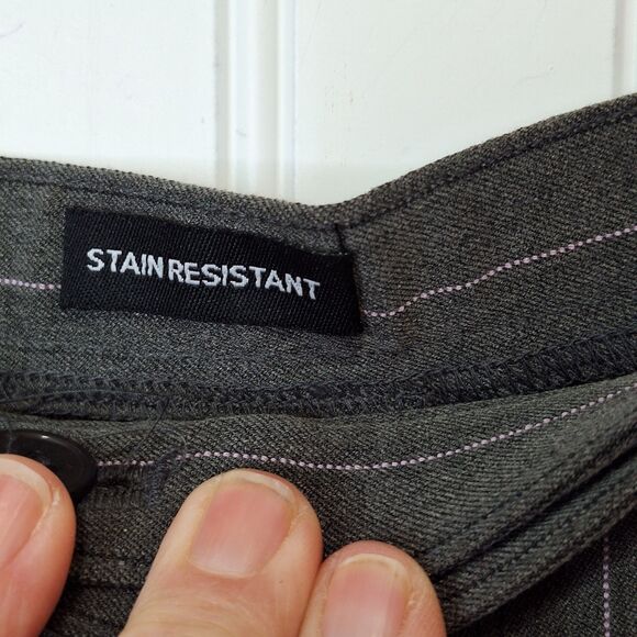 Focus 2000 Womens 12T Pants Gray Stripe Stain Resistant Teflon Coated Stretch - Picture 4 of 14